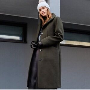 Aritzia Wilfred Dark Green cocoon coat